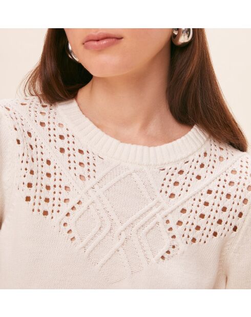 Cremefarbener Pleyel-Pullover