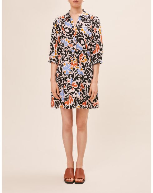 Crèmekleurige jurk van linnenmix Cadix