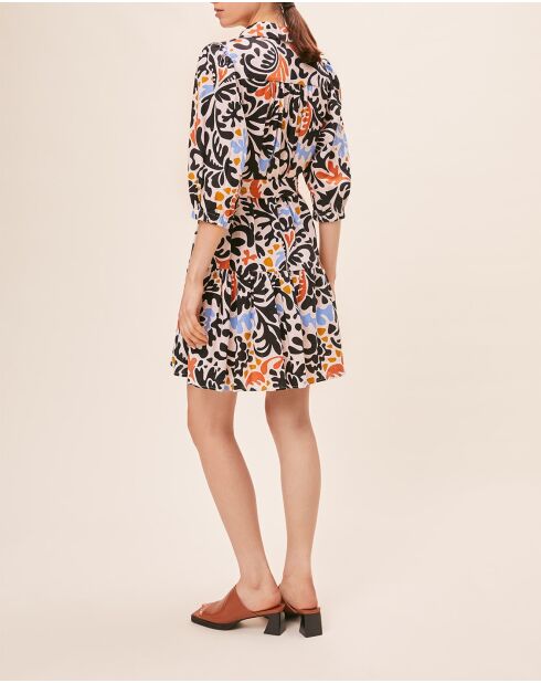 Crèmekleurige jurk van linnenmix Cadix