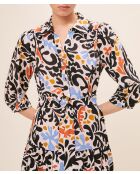 Crèmekleurige jurk van linnenmix Cadix