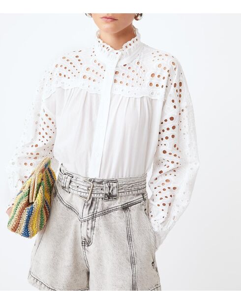 Overhemd Leone in gebroken wit