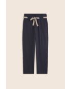 Jacky nachtblauwe broek van katoen en linnen