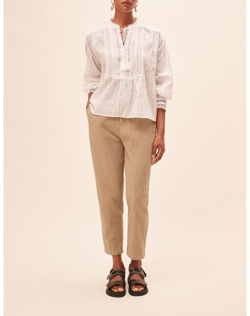 Leony blouse in gebroken wit