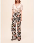 Jahel cremefarbene Hose aus Leinenmischung