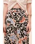 Jahel cremefarbene Hose aus Leinenmischung