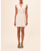 Cremefarbenes Camila Leinenmischkleid