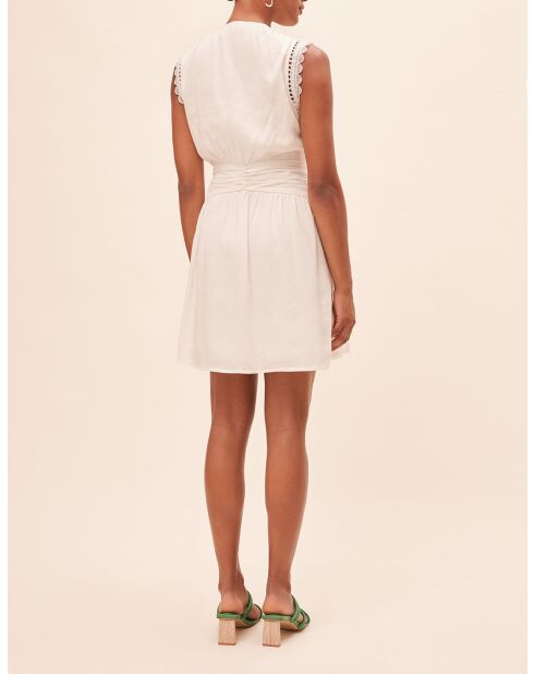 Cremefarbenes Camila Leinenmischkleid