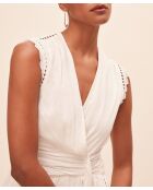 Cremefarbenes Camila Leinenmischkleid