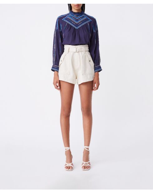 Mitternachtsblaue Bluse Laika