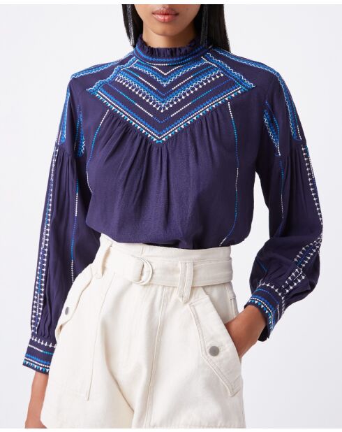 Mitternachtsblaue Bluse Laika