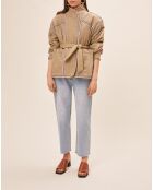 Manteau en Coton & Lin Enzo kaki