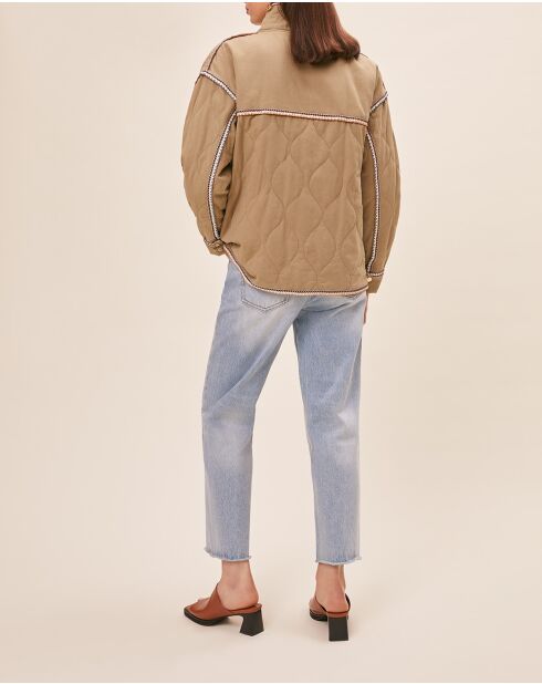 Manteau en Coton & Lin Enzo kaki