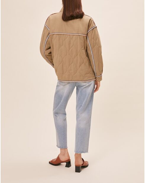 Manteau en Coton & Lin Enzo kaki