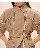 Manteau en Coton & Lin Enzo kaki