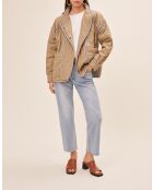 Manteau en Coton & Lin Enzo kaki