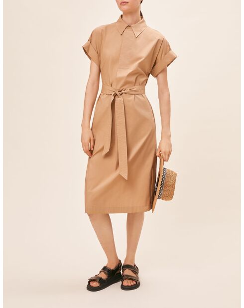 Clodie camelkleurige jurk