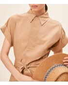 Clodie camelkleurige jurk