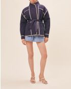 Manteau en Coton & Lin Enzo bleu nuit