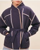 Manteau en Coton & Lin Enzo bleu nuit