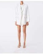 Gebroken witte Deneza jas van katoen en linnen