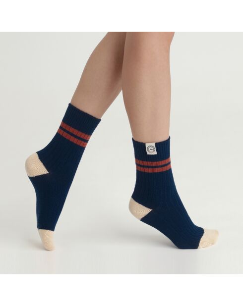 Chaussettes Collaboration Inès De La Fressange bleues