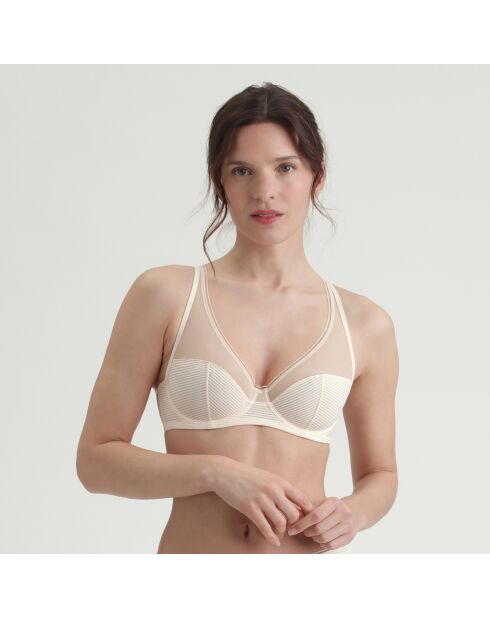 Ivoorkleurige samenwerkingsbeha van Inès De La Fressange