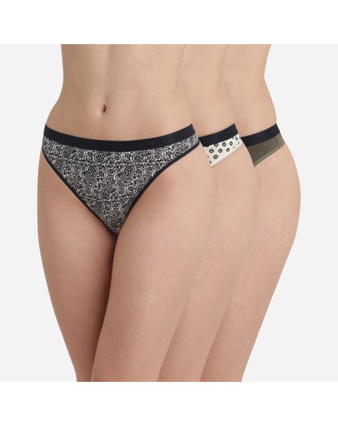 Corde da donna in cotone con 3 tasche multicolori