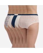 5 mehrfarbige Les Pockets Baumwoll-Boxershorts für Damen