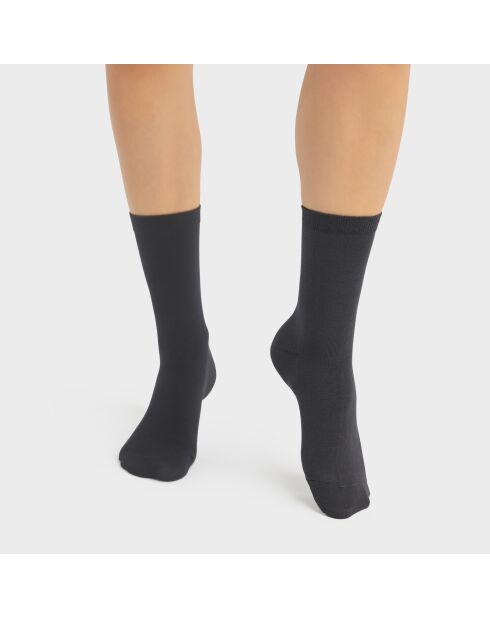 2 Paires de Chaussettes Bambou grises