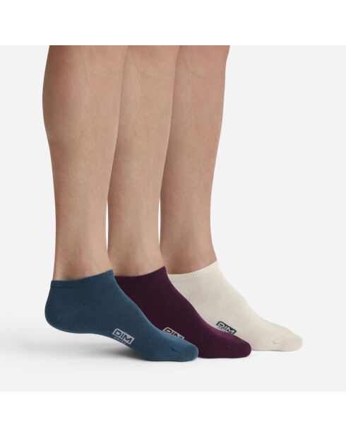 3 Paires de Socquettes Coton multicolores