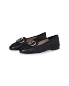 Ballerines Emel en cuir à logo oversize Noires