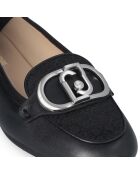Ballerines Emel en cuir à logo oversize Noires