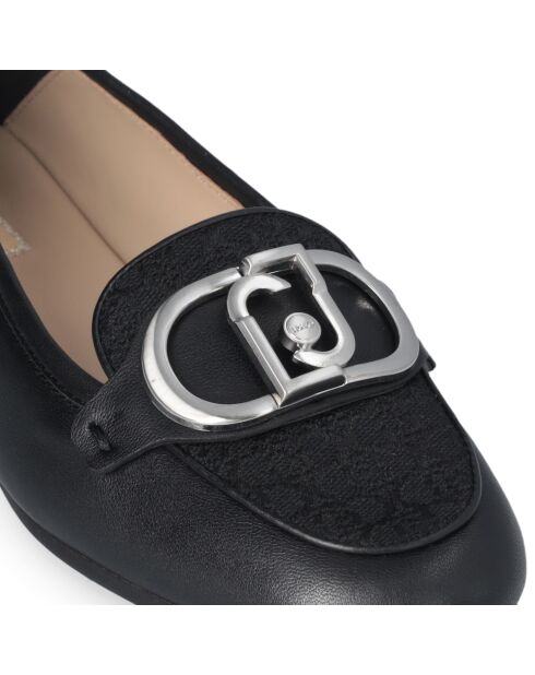 Ballerines Emel en cuir à logo oversize Noires