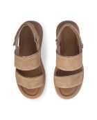 Sandales Amber à plateforme en daim Noix