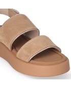 Sandales Amber à plateforme en daim Noix