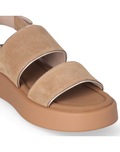 Sandales Amber à plateforme en daim Noix