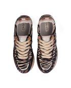 Baskets en Cuir Maxi Beige/Marron/Nude