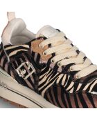 Baskets en Cuir Maxi Beige/Marron/Nude