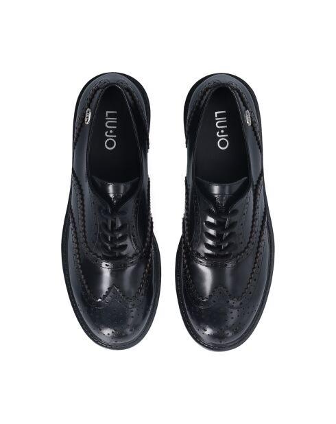 Zwarte leren instappers Elisa