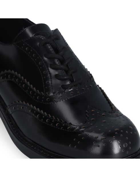 Zwarte leren instappers Elisa