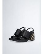 Sandales a talon Gisele en cuir Noires