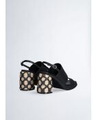 Sandales a talon Gisele en cuir Noires