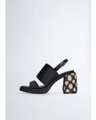 Sandales a talon Gisele en cuir Noires