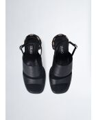 Sandales a talon Gisele en cuir Noires