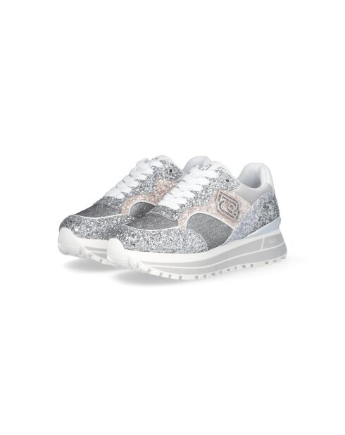 Sneakers Maxi Wonder aus Leder in Silber
