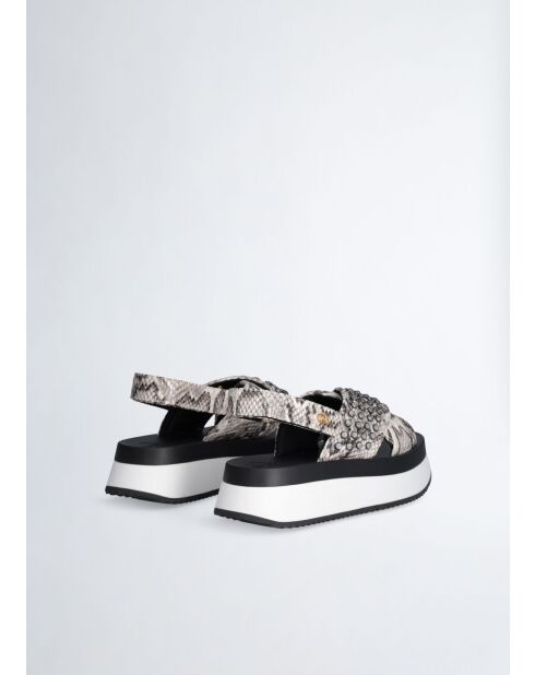 Sandales Dreamy en cuir à plateforme audacieuses Rocher