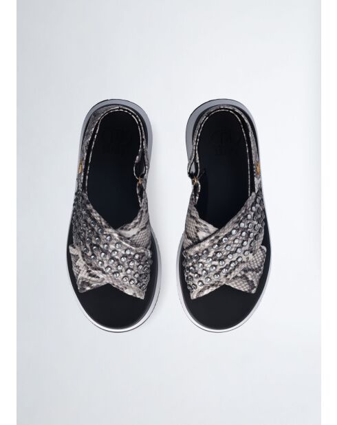 Sandales Dreamy en cuir à plateforme audacieuses Rocher