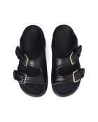 Loren sandalen van zwart suède