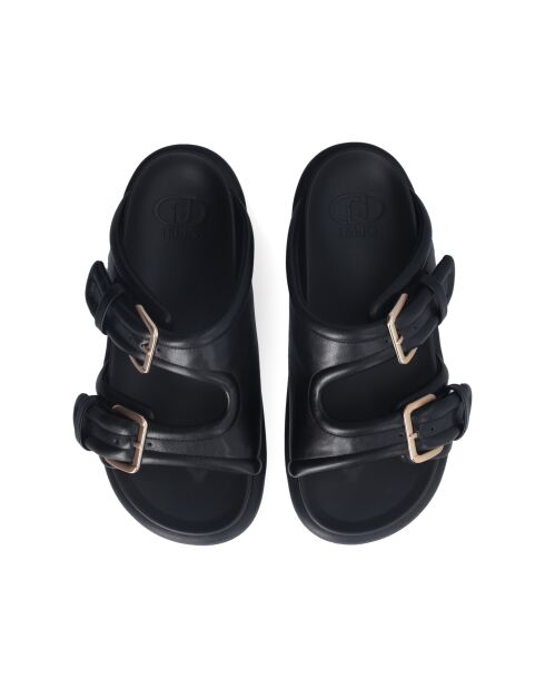 Loren sandalen van zwart suède