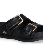 Loren sandalen van zwart suède